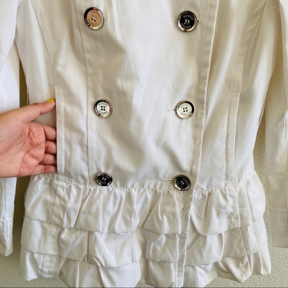 Express White Ruffle Button Up Jacket Size XS - Picture 8 of 16
